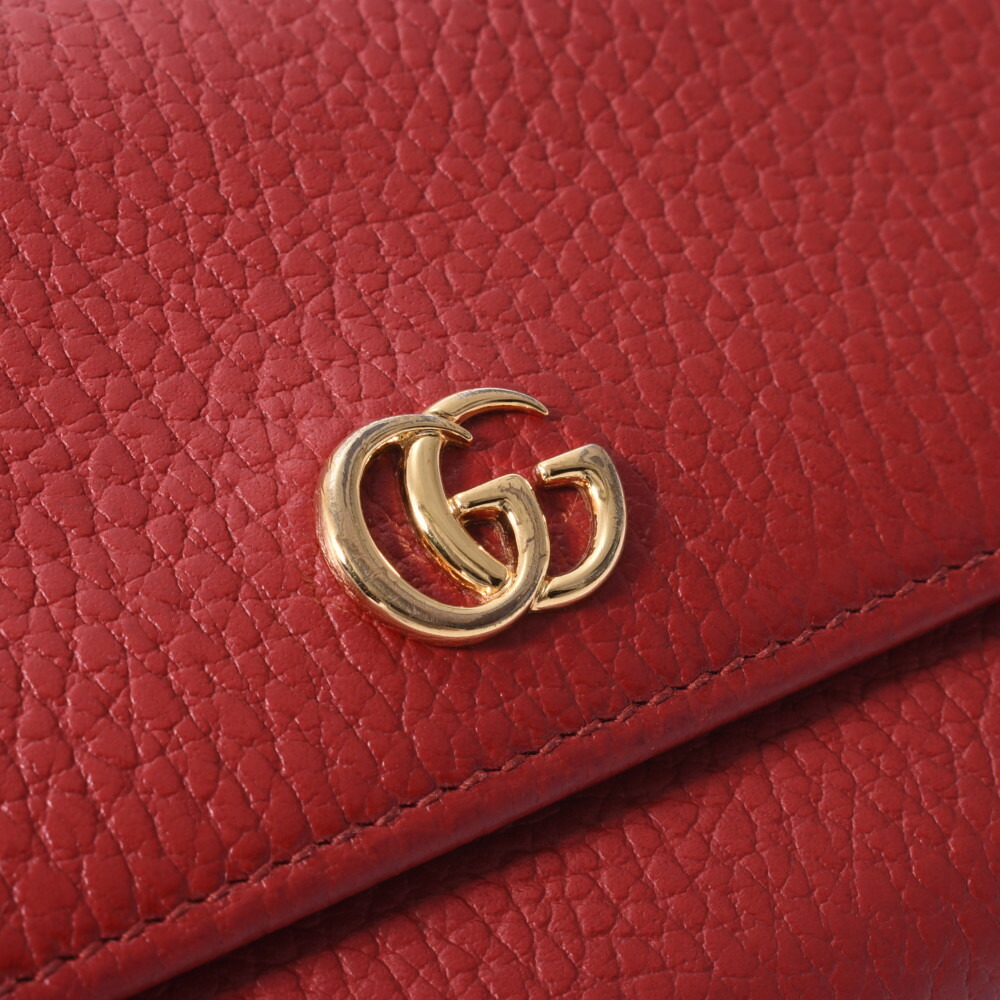 Gucci Zipper Calf GG Wallet Marmont Long Red - Picture 8 of 12